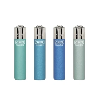 Image of ksp partners ltd e commerce 4 X CLIPPER LIGHTERS (AQUA BLUE CRYSTAL)