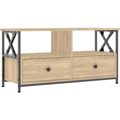Image of vidaXL TV Cabinet Sonoma Oak 90x33x45 cm Engineered Wood&amp;Iron
