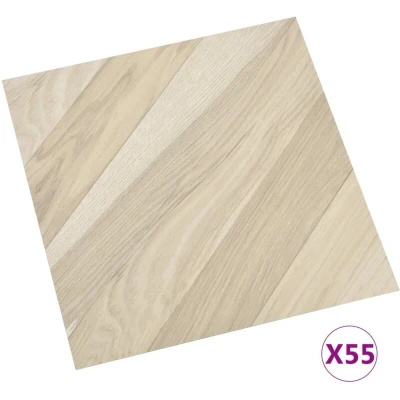 Image of vidaXL Self adhesive Flooring Planks 55 pcs PVC 5.11 m² Beige Striped