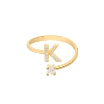 Image of Latelita Womens Initial Ring Gold K Yellow Sterling Silver One Size
