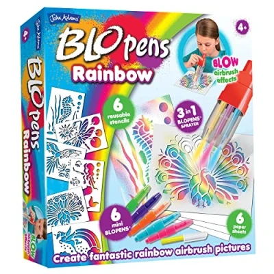 Image of John Adams BLOPENS® Rainbow: Create fantastic rainbow airbrush pictures Arts &amp; crafts Ages 4+
