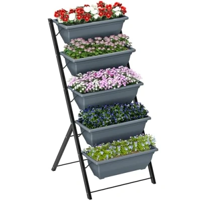 Image of Outsunny 5 Tier Raised Garden Bed, Ladder Planter with Removable Boxes