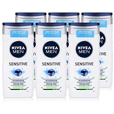 Image of Nivea Men Sensitive Shower Cream Gel 250 ml Pack of 6