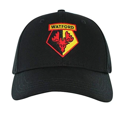 Image of Official Watford FC (Premier League) Football Crest Baseball Cap (100% Cotton &amp; Adjustable)