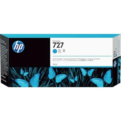 Image of HP 727 F9J76A Cyan 300 ml Genuine DesignJet Ink Cartridge, high capacity, original Ink, for T2500, T1500 &amp; T900 Series Large Format Plotter Printers and Printhead