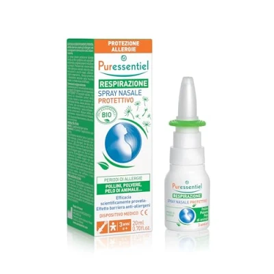 Image of Puressentiel Respiratory Protective Nasal Spray 20ml Allergy Protection Helps Prevent Allergic Rhinitis Seawater &amp; Eucalyptus 100% Natural Origin Protects Against Pollen, Dust Pet Hair