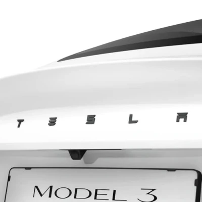 Image of Spigen Rear Emblem Logo Full Cover Designed for Tesla Model 3 2024 2 Pack, Black
