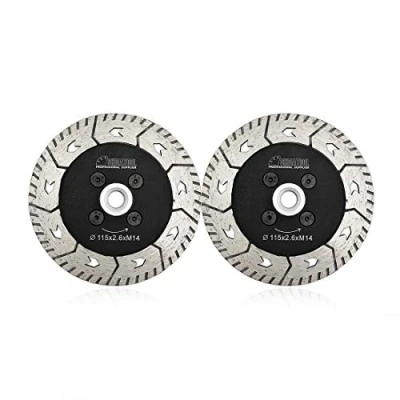 Image of SHDIATOOL Diamond Cutting Grinding Disc 2PK 4.5 Inch / 115mm Dual Blade Saw for Granite Marble Concrete