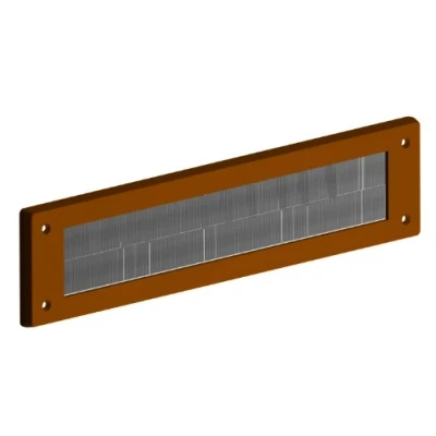 Image of STORMGUARD 06SR0150000B Internal PVC Letter Box Brush Cover Brown, Aluminium, Dimensions 335mm x 75mm