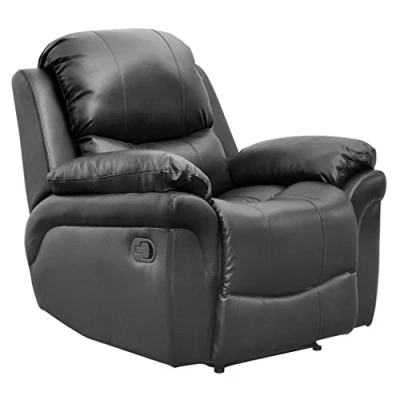 Image of More4Homes MADISON BONDED LEATHER RECLINER ARMCHAIR SOFA HOME LOUNGE CHAIR RECLINING GAMING (Black)