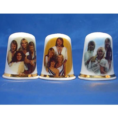 Image of Porcelain China Thimbles Set of Three Abba Group Photos