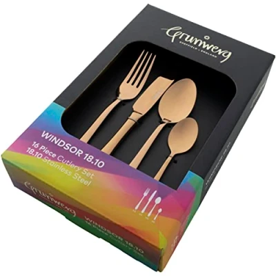 Image of Grunwerg Windsor Copper 16 Piece Boxed Cutlery Set