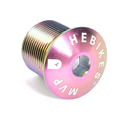 Image of KHEbikes KHE BMX Fork Screw Top Cap Cover Oil Slick 1 1/8 Inch Ahead 28.6 mm Shaft M25 Thread