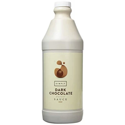 Image of Simply Dark Chocolate Sauce, Topping Sauce in Pourable Easy Squeeze Bottle for Ice Cream, Waffles, Pancakes, Coffee &amp; Milkshake (2.5 kg)
