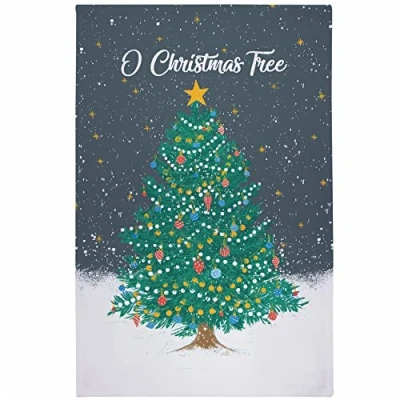 Image of Ulster Weavers Santa Claus Tea Towel (74 x 48cm) 100% Cotton Washable Christmas Dish Cloths/Dish Father &amp; Reindeer Kitchen Accessories Decor