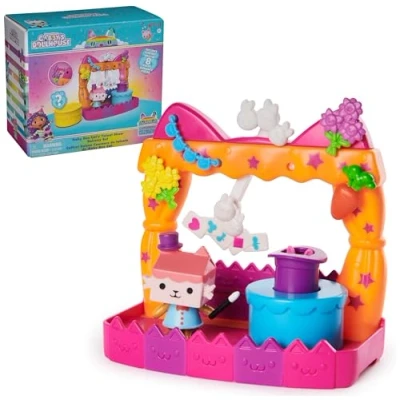 Image of Gabby&#039;s Dollhouse, Baby Box Talent Show Balcony Playset, 8 Pcs with Toy Figures, Doll’s House Accessories and Sensory Play, Kids’ Toys for Girls Boys 3+