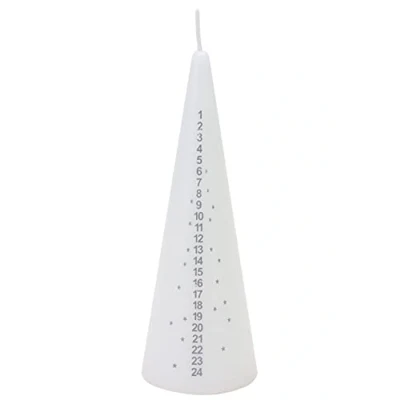 Image of Toyland® 15cm Traditional Christmas Advent Candle Countdown to 1 Supplied (White)