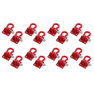 Image of Pavewood 16X Metal Climbing Trailer Tow Hook Hooks Buckle, Winch Shackles for 1/10 Scale RC Crawler Truck D90 SCX10 Car,Red