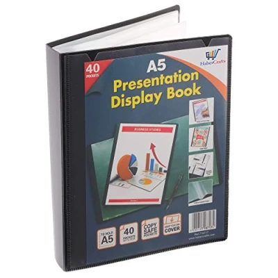 Image of A5 40 Pocket Display Book Presentation Folder Portfolio (80 Views) Project Certificate Plastic Wallets (1 Book)