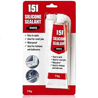 Image of Silicone Tube Sealant Waterproof White Kitchen Bathroom Bath Shower 70G