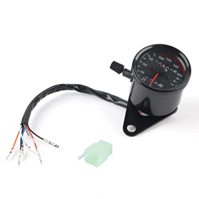 Image of Motorcycle Odometer, Speedometer, 1pc Universal Mechanical Odometer Speedometer Gauge Signal Dual Digital Display Km/h(Black)