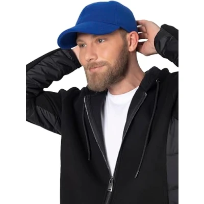 Image of HATSQUARE Wool Blend Baseball Cap, Unisex Sports Men Winter Hat, Adjustable Blue, One Size