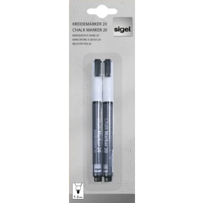 Image of SIGEL GL178 Chalk Marker 20, round tip 1 2 mm, white, pcs.