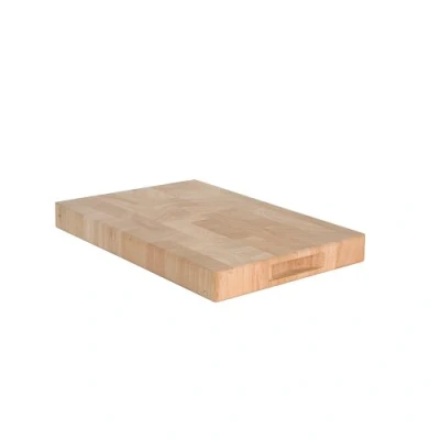 Image of T&amp;G 10932 Rectangular End Grain Chopping Board with Finger Grooves in Hevea, Medium, 38 x 26 4 cm