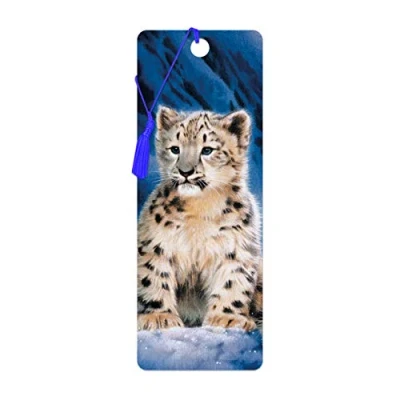 Image of 3D LiveLife Bookmark Snow Leopard Cubs from Deluxebase. A with lenticular Artwork Licensed Renowned Artist Joh Naito