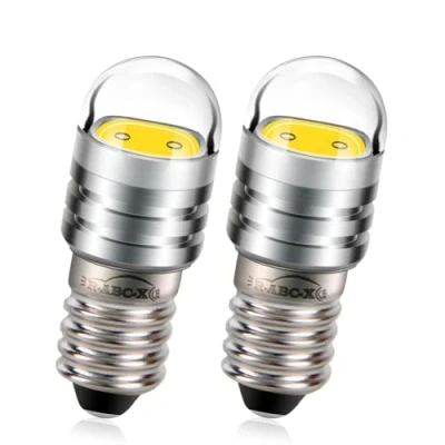 Image of Ruiandsion 2pcs 6V E10 Base Socket LED Bulb COB 2W Upgrade Replacement for Headlamps Flashlights Torch Light Bulbs,4300K Warm White