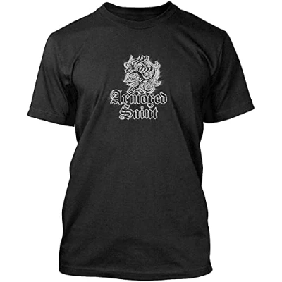 Image of Armored Saint Glowing Helmet T Shirt Graphics Tee Black XL