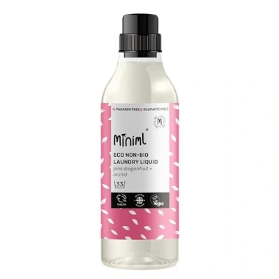 Image of Miniml Laundry Liquid Washing Detergent 1L Natural Non Bio Pink Dragonfruit &amp; Orchid Scented Clothes Machine or Delicate Hand Cleaning 100% Vegan Cruelty Free (33 Washes)