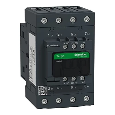 Image of Schneider LC1DT60AE7 Contactor 60A Amp 48V AC Volt 4 Main Poles 2 N/O &amp; N/C With 1 Aux Contact Configuration