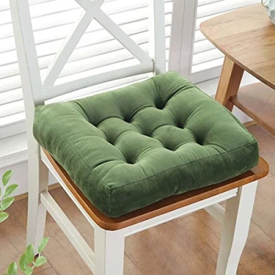 Image of Xpnit 10cm Thick Chair Pads Seat Cushion,45 * 45cm/50 50cm Garden Cushion Pads,Large Warm Cushions for Indoor Outdoor Office Home (45 45cm,Green)