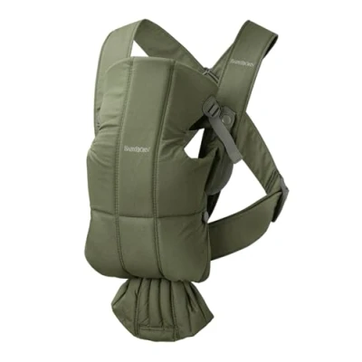 Image of BabyBjörn Baby Carrier Mini, Woven, Dark Green
