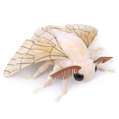 Image of PuffPurrs Silk Moth Plush Toy Lifelike Stuffed Animals 11in, Realistic Soft Big Wings Toys, Simulation Butterfly Plushie Model Toy, Unique Gift Collection for Kids