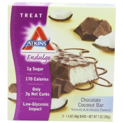 Image of Atkins Endulge Bars, Chocolate Coconut, 5 Count 1.4 Ounce Bars (Pack Of 3)
