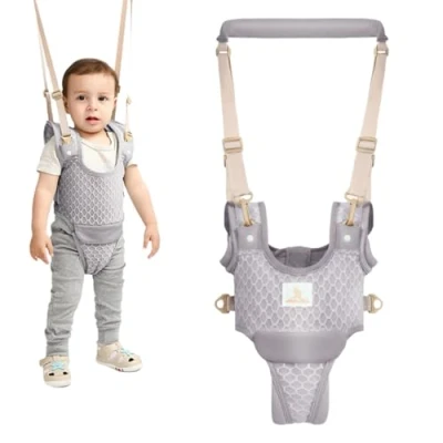 Image of auvstar Baby Walking Assistant Harness,Detachable Toddler Harness,Handheld Standing Up and Learning Helper,Kids Safety Belt for 6 36 Months Infant Child (Gray)