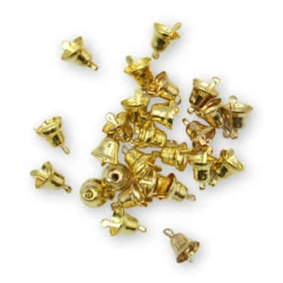 Image of 100 Pack 6.5mm Gold Liberty Bells Mini Christmas Craft