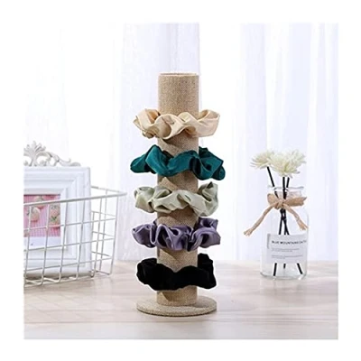 Image of Display Holder,Vertical Tower Jewelry Bracelet Stand,Hair Band,Scrunchies,Bangle Holder Organizer,Bracelet Storage Rack (linen)