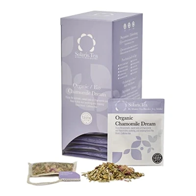 Image of Solaris Tea Organic Chamomile Dream 100% Whole Leaf Certified Vegan 40x Biodegradable Stitched Teabags, (1 x 60 g)