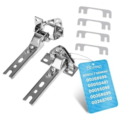 Image of DL pro Door Hinge Set for Bosch Siemens Neff 268698 00268698 00268699 00268700 Diameter 30 mm 35 42 Includes 4 Refrigerator Parts Compatible with Miele Whirlpool Brandt Küppersbusch