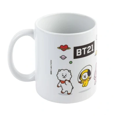 Image of Grupo Erik BT21 Official Merchandise Universtar Ceramic Mug 35 cl 350 ml 3.74 x 3.15 inch 9.5 8 cm Coffee Tea Gifts