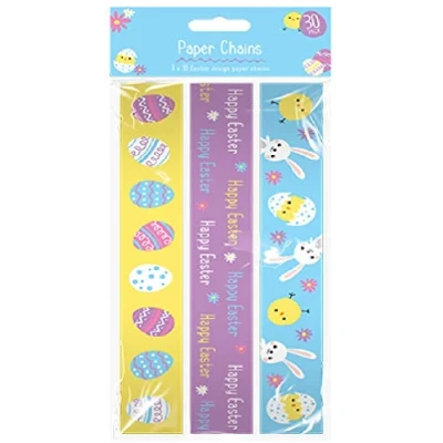 Image of Easter Hanging Decoration Paper Chains 30 Pack