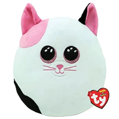 Image of TY Muffin Cat Squish a Boos 14&quot; Beanie Baby Soft Plush Toy Collectible Cuddly Stuffed Teddy, White/Black
