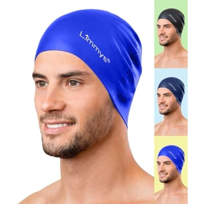 Image of Limmys Women’s Swimming Cap 100% Silicone Ladies Swim Caps Premium Quality, Stretchable and Comfortable Hats Available in Different Attractive Colours (Royal Blue)