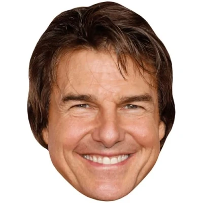 Image of Tom Cruise (Grin) Celebrity Mask, Flat Card Face, Fancy Dress Mask