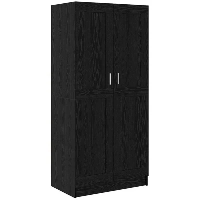 Image of vidaXL Wardrobe Black oak Engineered wood