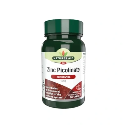 Image of Natures Aid Zinc Picolinate 30 Tablets Pack of 2