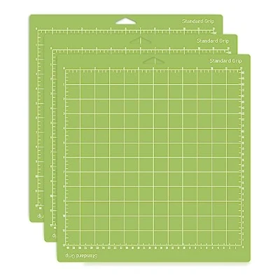Image of [3 Pack] Standard Grip Cutting Mat (12x12 Inch) for Cricut Maker and Explore Machines, Pefect Heavy Cardstock, Patterned Paper, Vinyl, Iron on
